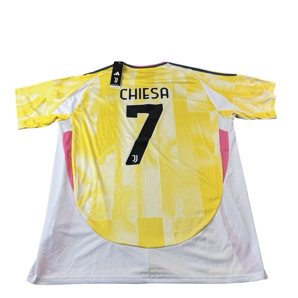 Adidas 2024 Juventus #7 Chiesa Mens Slim Fit Soccer Jersey 4XL NWT
